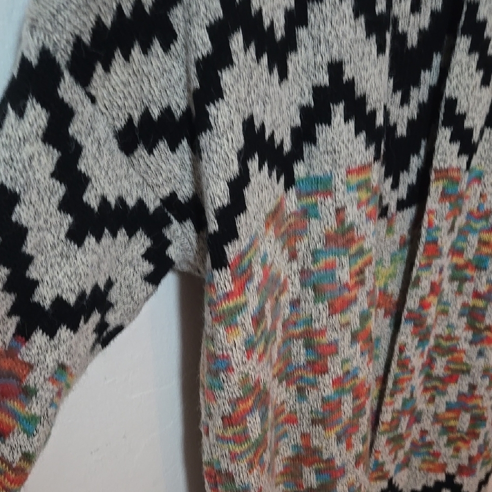 Debut Chic Womens Multicolor Patterned Knit Cardigan Size Small EUC - Picture 4 of 11